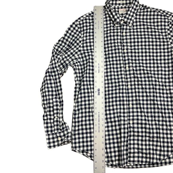 J Crew Shirt L Gingham Plaid Secret Wash Button Down Fall Black White - Picture 4 of 13